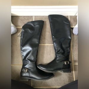 black harlow knee high boots